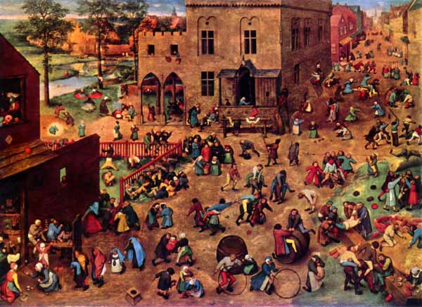 Pieter Bruegel: Die Kinderspiele (1560), 118x161 cm, Öl auf Holz, Wien Kunsthistortisches Museum